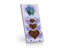 Hořká čokoláda 60% 100g - LEVANDULE (výřez srdíčka)